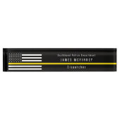 Dispatcher Thin Yellow Line American Flag Monogram Naambordje (Voorkant)