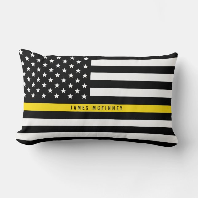 Dispatcher Thin Yellow Line American Flag Voeg naa Kussen (Voorkant)
