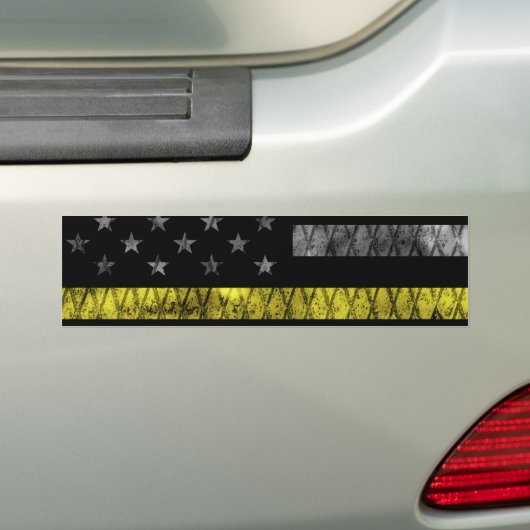 Dispatcher Thin Yellow Line Flag Bumpersticker (Op auto)