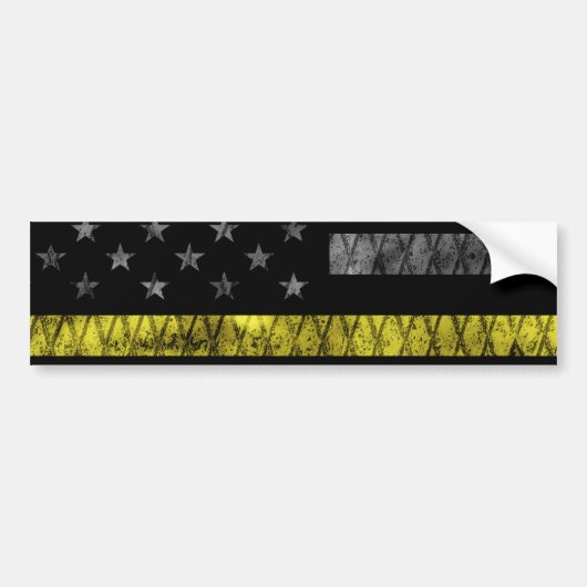 Dispatcher Thin Yellow Line Flag Bumpersticker (Voorkant)