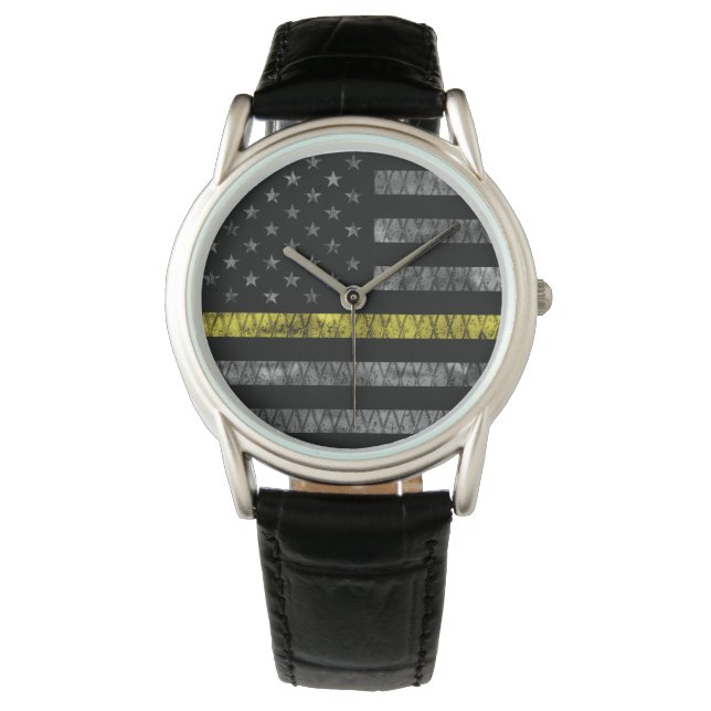Dispatcher Thin Yellow Line Flag Horloge (Voorkant)