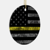 Dispatcher Thin Yellow Line Flag Keramisch Ornament (Rechts)