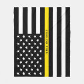 Dispatcher Thin Yellow Line Flag Monogram Med. Fleece Deken (Voorkant)