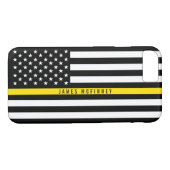 Dispatcher Thin Yellow Line Flag Monogramed Case-Mate iPhone Case (Achterkant (Horizontaal))