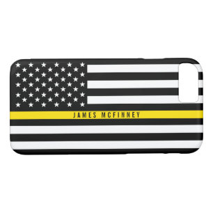 Dispatcher Thin Yellow Line Flag Monogramed iPhone 8/7 Hoesje