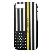 Dispatcher Thin Yellow Line Flag Monogramed Case-Mate iPhone Case (Achterkant)
