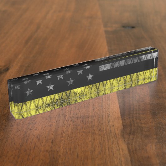 Dispatcher Thin Yellow Line Flag Naambordje (Zijkant)
