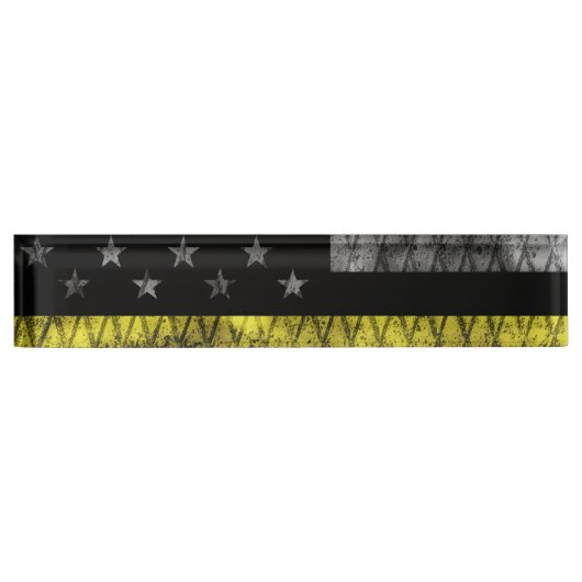 Dispatcher Thin Yellow Line Flag Naambordje (Voorkant)