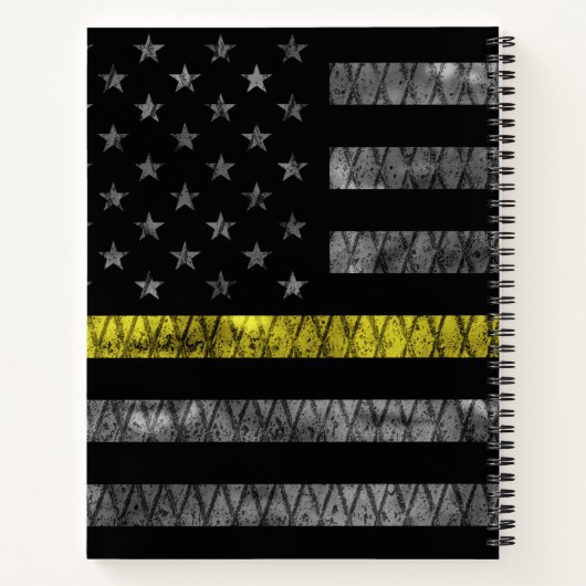 Dispatcher Thin Yellow Line Flag Notitieboek (Achterkant)