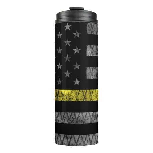 Dispatcher Thin Yellow Line Flag Thermosbeker (Voorkant)