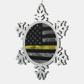 Dispatcher Thin Yellow Line Flag Tin Sneeuwvlok Ornament (Rechts)