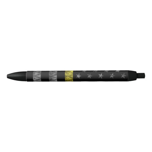 Dispatcher Thin Yellow Line Flag Zwarte Inkt Pen (Voorkant)