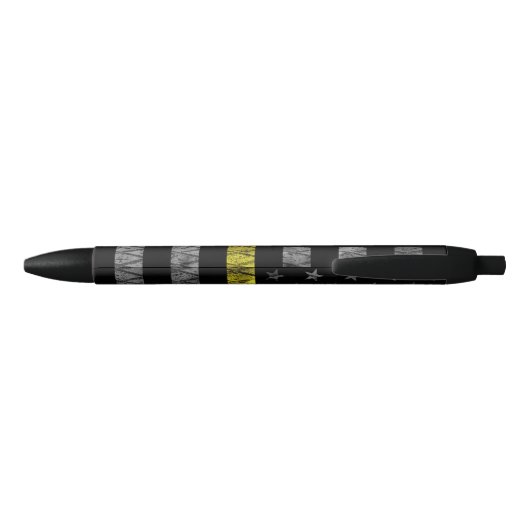 Dispatcher Thin Yellow Line Flag Zwarte Inkt Pen (Achterkant)