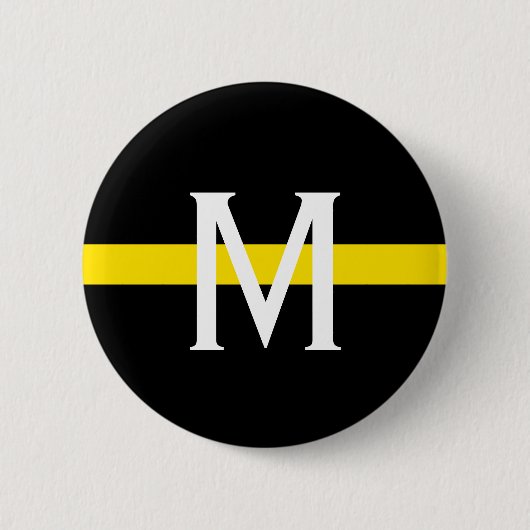 Dispatcher Thin Yellow Line Monogram Ronde Button 5,7 Cm (Voorkant)