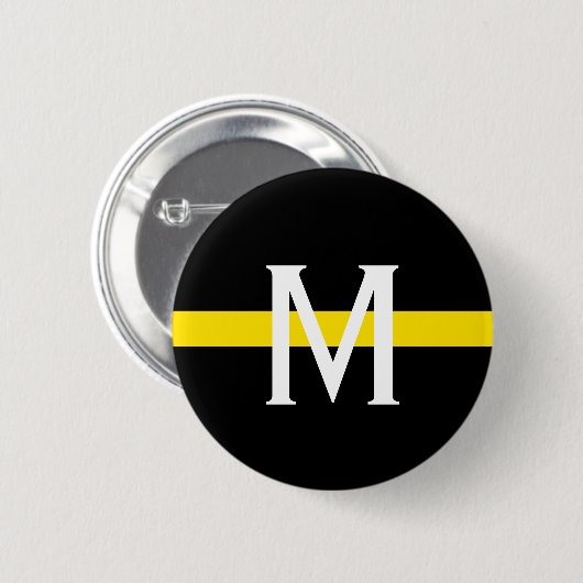 Dispatcher Thin Yellow Line Monogram Ronde Button 5,7 Cm (Voorkant /achterkant)