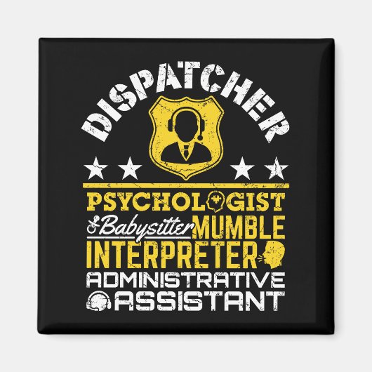 Dispatcher Unofficial Roles Funny 911 Dispatch Magneet (Voorkant)