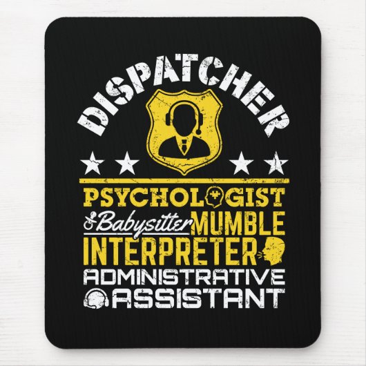 Dispatcher Unofficial Roles Funny 911 Dispatch Muismat (Voorkant)