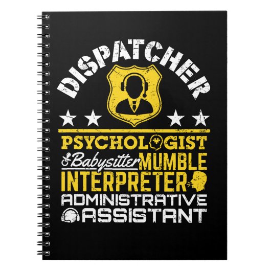 Dispatcher Unofficial Roles Funny 911 Dispatch Notitieboek (Voorkant)