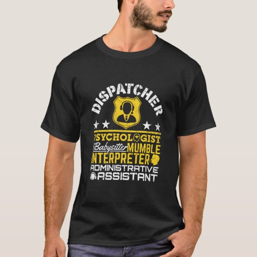 Dispatcher Unofficial Roles Funny 911 Dispatch T-shirt (Voorkant)