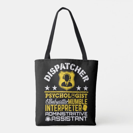 Dispatcher Unofficial Roles Funny 911 Dispatch Tote Bag (Achterkant)