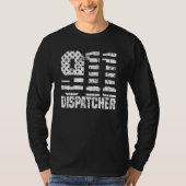 Dispatcher Us Flag - Thin Gold Line Police 911 Dis T-shirt (Voorkant)