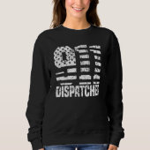 Dispatcher Us Flag - Thin Gold Line Police 911 Dis Trui (Voorkant)