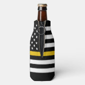 Dispatcher Vlag op maat 911 Thin Gold Line Flesjeskoeler (Fles Achterkant)