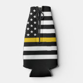 Dispatcher Vlag op maat 911 Thin Gold Line Flesjeskoeler (Achterkant)