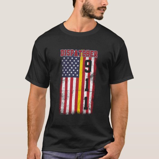 Dispatcher With The American Flag T-shirt (Voorkant)