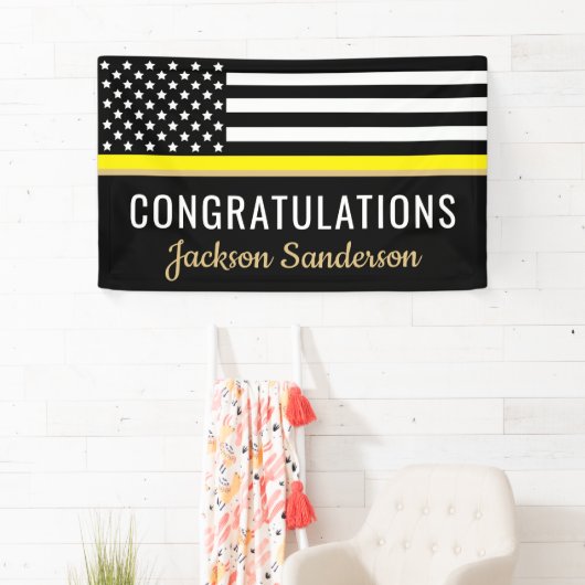 Dispatcher Yellow Line Gefeliciteerd pensionering Spandoek (Insitu)