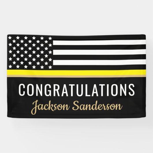 Dispatcher Yellow Line Gefeliciteerd pensionering Spandoek (Horizontaal)