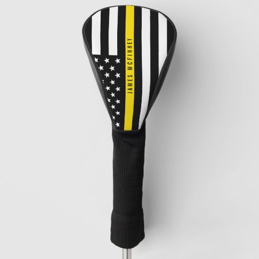 Dispaters Thin Yellow Line Flag Monogram Golfheadcover (Voorkant)