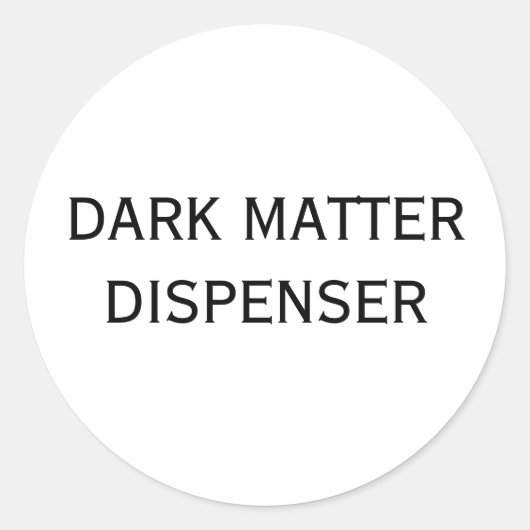 DISPENSER VOOR DONKERE MATERIE RONDE STICKER (Voorkant)