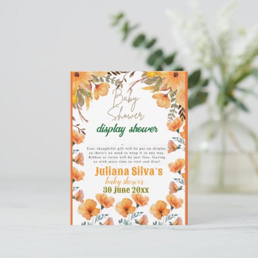 display baby shower Briefkaart (Staand voorkant)