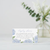 Display Bruiloft, Script, Blauwe Hortensia Informatiekaartje (Staand voorkant)