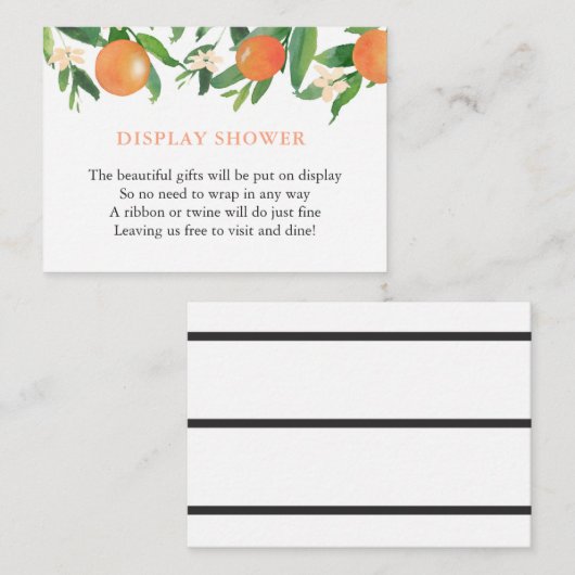 Display Douche Aanvraag Bijpassende uitnodiging Informatiekaartje (Voorkant / Achterkant)