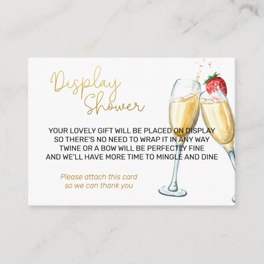 Display Douche Aardbeien en Champagne Informatiekaartje (Voorkant)