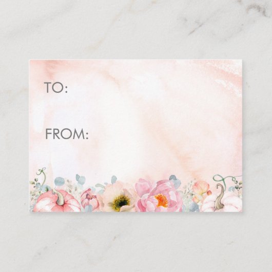 Display Douche Blush Roze Bloemen Pompoenen Informatiekaartje (Achterkant)