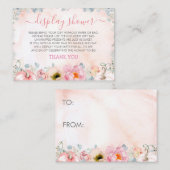 Display Douche Blush Roze Bloemen Pompoenen Informatiekaartje (Voorkant / Achterkant)