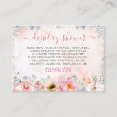 Display Douche Blush Roze Bloemen Pompoenen Informatiekaartje (Voorkant)