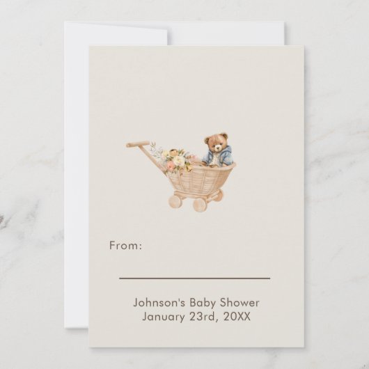 Display Douche Boho kinderkamer Gift Label Behuizi Kaart (Achterkant)