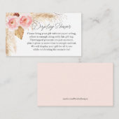 Display Douche Boho roze Floral pampass baby meisj Informatiekaartje (Voorkant / Achterkant)