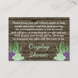 Display Douche Gedicht Gift Label Rustieke Succule Informatiekaartje