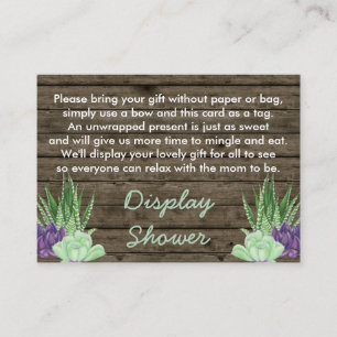Display Douche Gedicht Gift Label Rustieke Succule Informatiekaartje