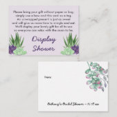 Display Douche Gedicht Gift Label Waterverf Succul Informatiekaartje (Voorkant / Achterkant)