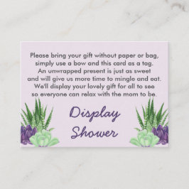 Display Douche Gedicht Gift Label Waterverf Succul Informatiekaartje