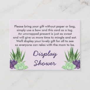 Display Douche Gedicht Gift Label Waterverf Succul Informatiekaartje