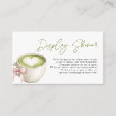 Display Douche Groen Matcha Latte Bruiloft Informatiekaartje (Voorkant)