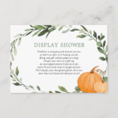 Display douche herfst pompoenen groen baby shower informatiekaartje (Voorkant)