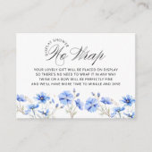 Display Douche Iets Blauw Bloemen Vrijgezellenfees Informatiekaartje (Voorkant)